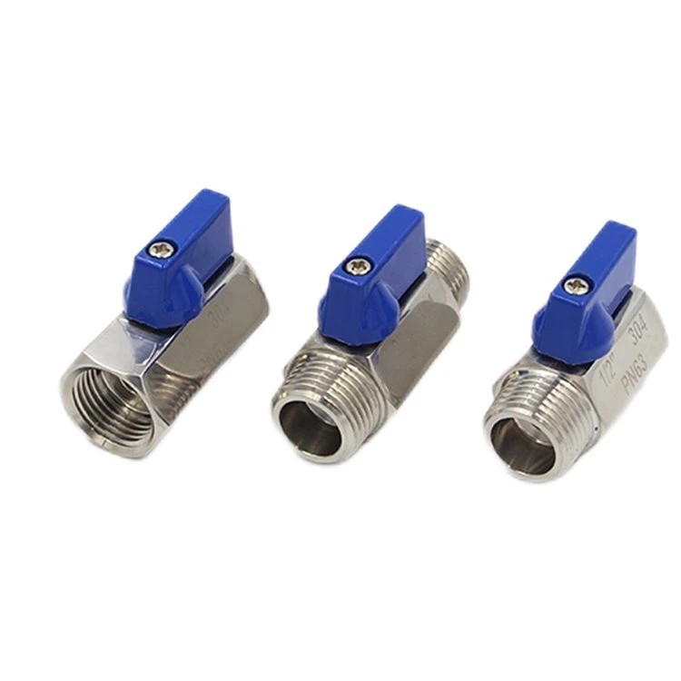 Mini válvula de bola de acero inoxidable macho hembra